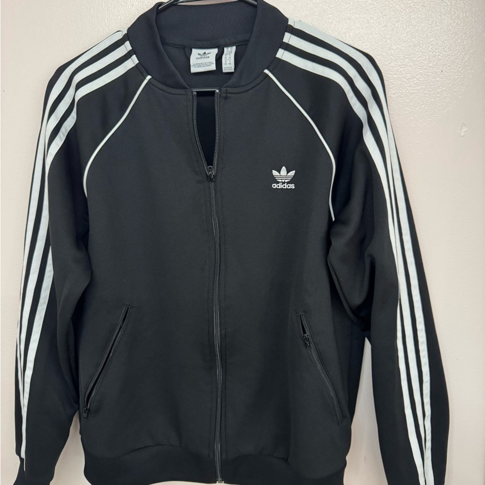 Adidas Black Zip-Up with Iconic Logo
